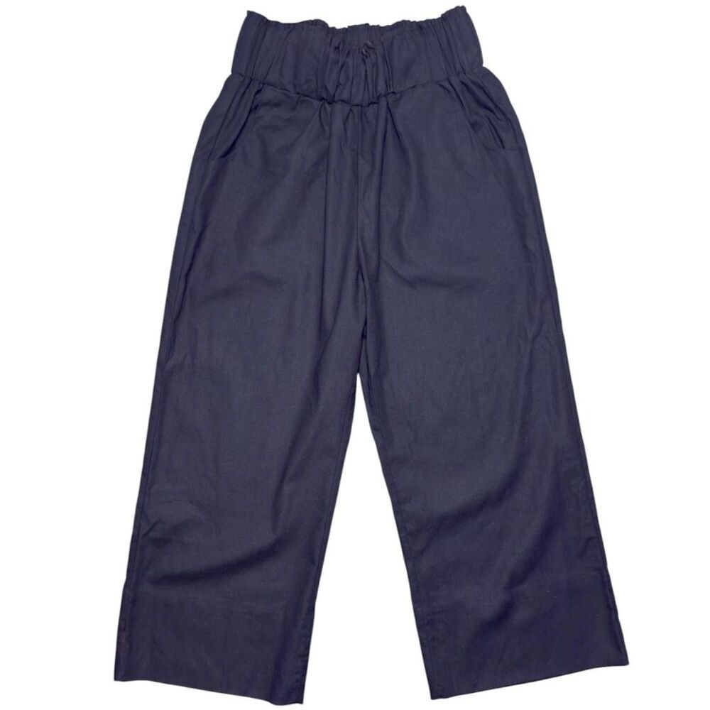 Kourt Willow Linen Blend Wide Leg Pants Black Size: M
